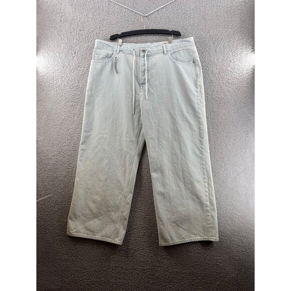 ASOS Denim Light Wash Wide-Leg Jeans With Button Fly UK 36/32 NWT - Picture 1 of 8